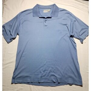 Cutter & Buck Shirt Mens Large Blue Drytec Short Sleeve Collared Company Logo
